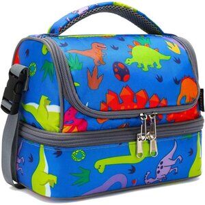 FlowFly Kids Double Decker Cooler Insulated Lunch Bag Large Tote for Boys,